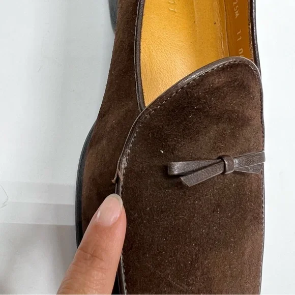 A.TESTONI Brown Suede Slip On Loafers Men’s Size 9 - Picture 3 of 13